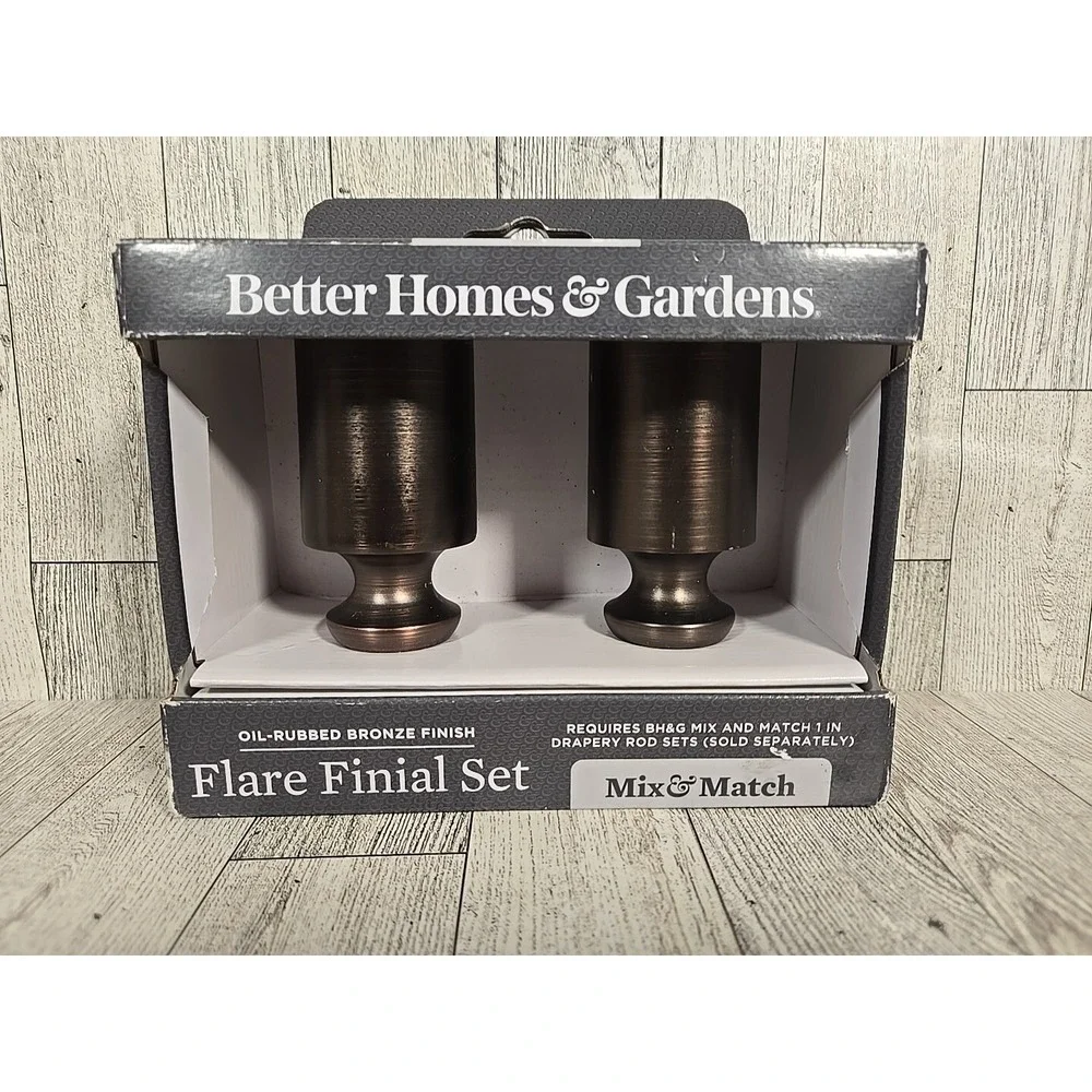 Flare Finial Set Oil Rubbed Bronze Finish Better Homes & Gardens for Curtains